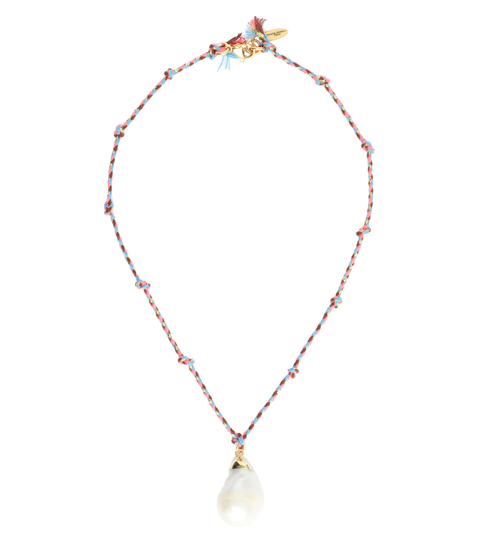 SHAKER JEWELS Collier Cordon Rose Perle 2 SHAKER JEWELS Collier Cordon Rose Perle – Image 2