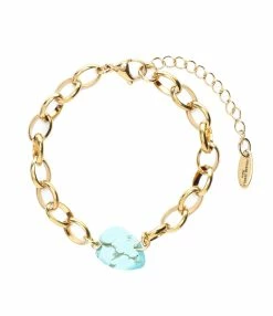 SHAKER JEWELS Bracelet Duna Turquoise Argent Doré