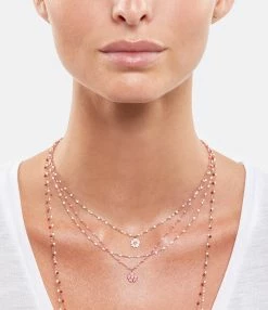 GIGI CLOZEAU Collier Perles Résine Fleur Diamant Or Rose -COLLIERS Shop 087 11