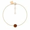 Ginette NY Bracelet Ever Mini Disc Or Rose Œil De Tigre