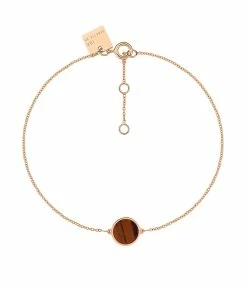 Ginette NY Bracelet Ever Mini Disc Or Rose Ĺ’il De Tigre