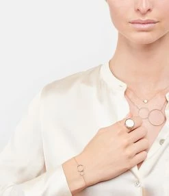Ginette NY Bague Disc Or Rose Agate Blanche 5 Ginette NY Bague Disc Or Rose Agate Blanche -COLLIERS Shop 225 7