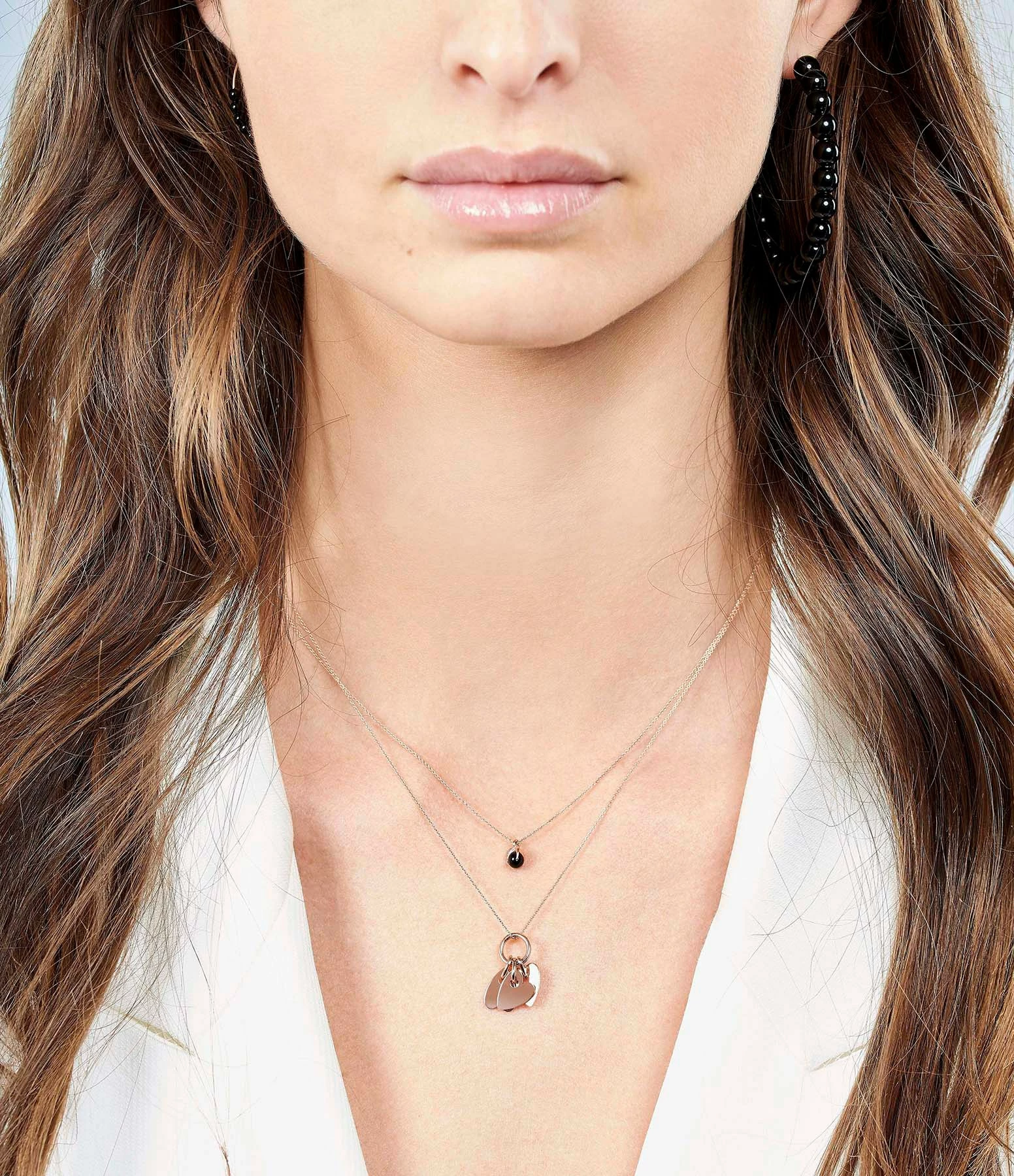 Ginette NY Collier Angèle 3 Mini Cœurs Or Rose 2 Ginette NY Collier Angèle 3 Mini Cœurs Or Rose – Image 2