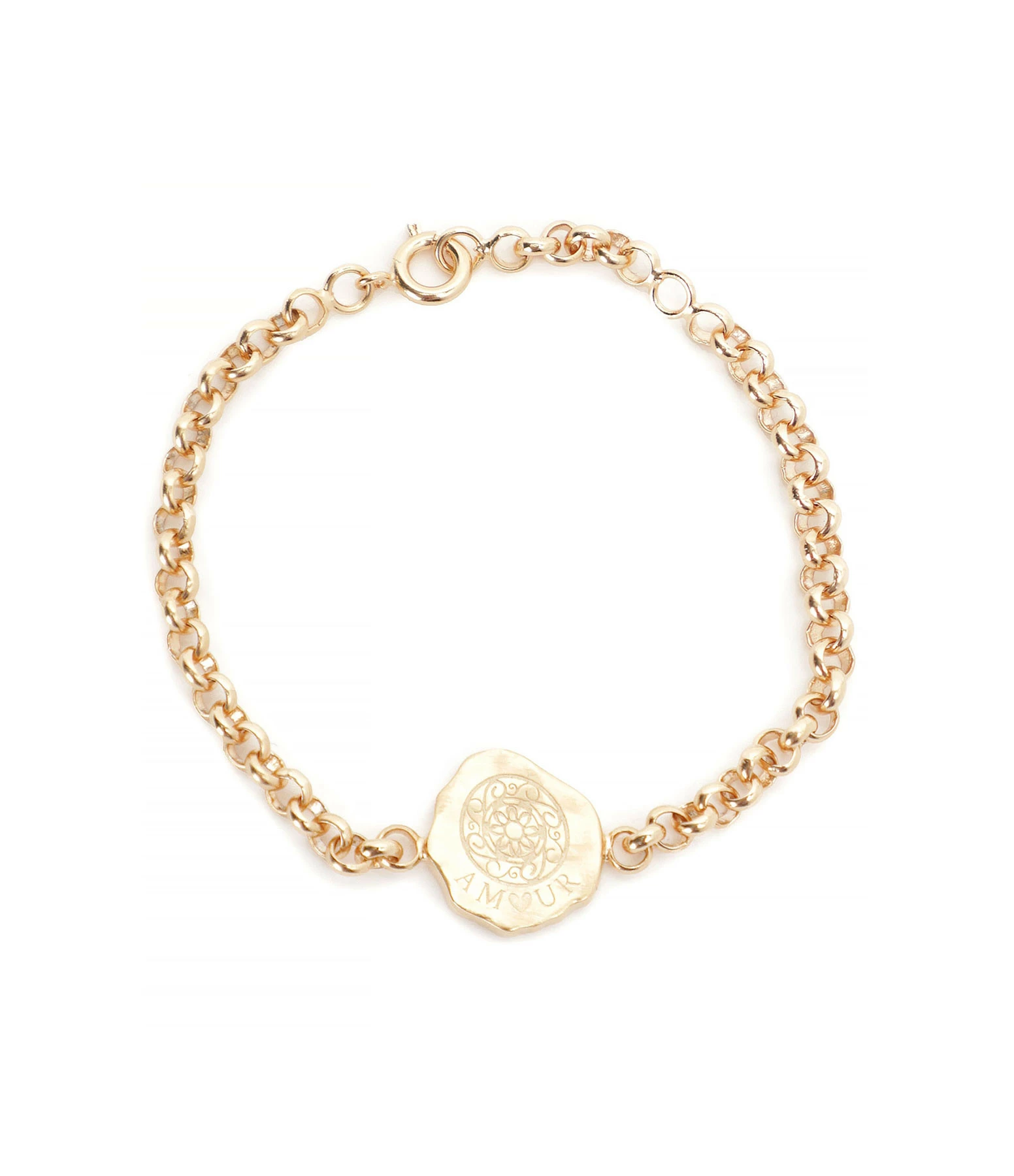 LES FÉLICITÉS Bracelet Mini Médaille Amour Cœur 1 LES FÉLICITÉS Bracelet Mini Médaille Amour Cœur