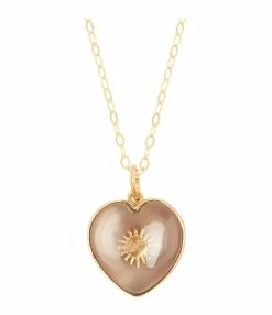 VADI JEWELS Collier Petit Cœur Quartz Fumé Marron