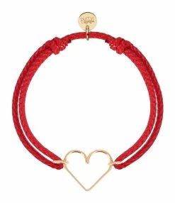 ATELIER PAULIN Bracelet Cœur Cordon Rouge Gold Filled, Exclusivité Lulli