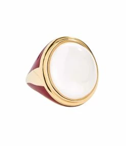 Aurélie Bidermann Bague Liwa Cabochon Bordeaux