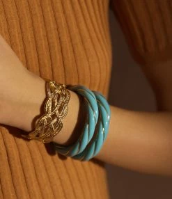 Aurélie Bidermann Jonc Diana Turquoise -COLLIERS Shop abbrd look20200617 0 1