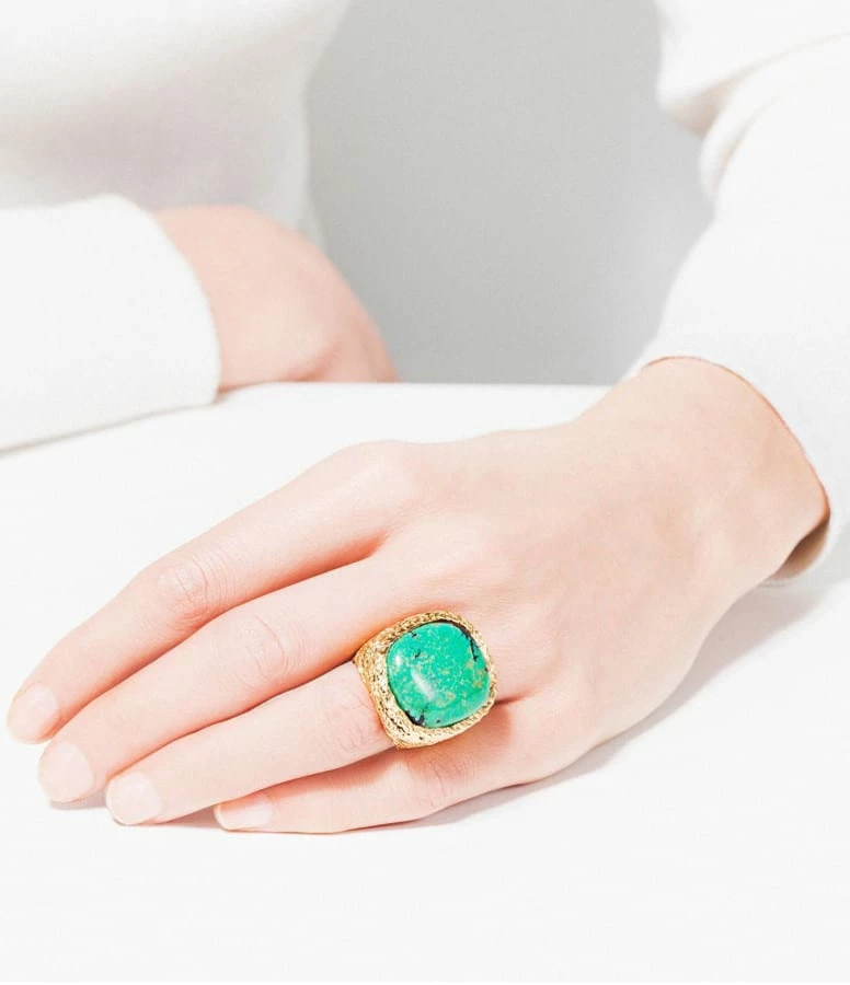 Aurélie Bidermann Chevalière Miki Turquoise 4 Aurélie Bidermann Chevalière Miki Turquoise – Image 4