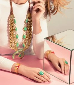 Aurélie Bidermann Chevalière Miki Turquoise 9 Aurélie Bidermann Chevalière Miki Turquoise -COLLIERS Shop abbrm look20200804 3