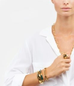 Aurélie Bidermann Jonc Positano Émeraude -COLLIERS Shop abbrs look20200804 121