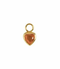 AND...PARIS Mini Charm Cœur Saphir Orange Or