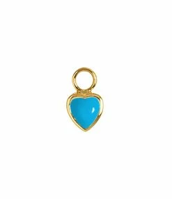 AND...PARIS Mini Charm Cœur Turquoise Or