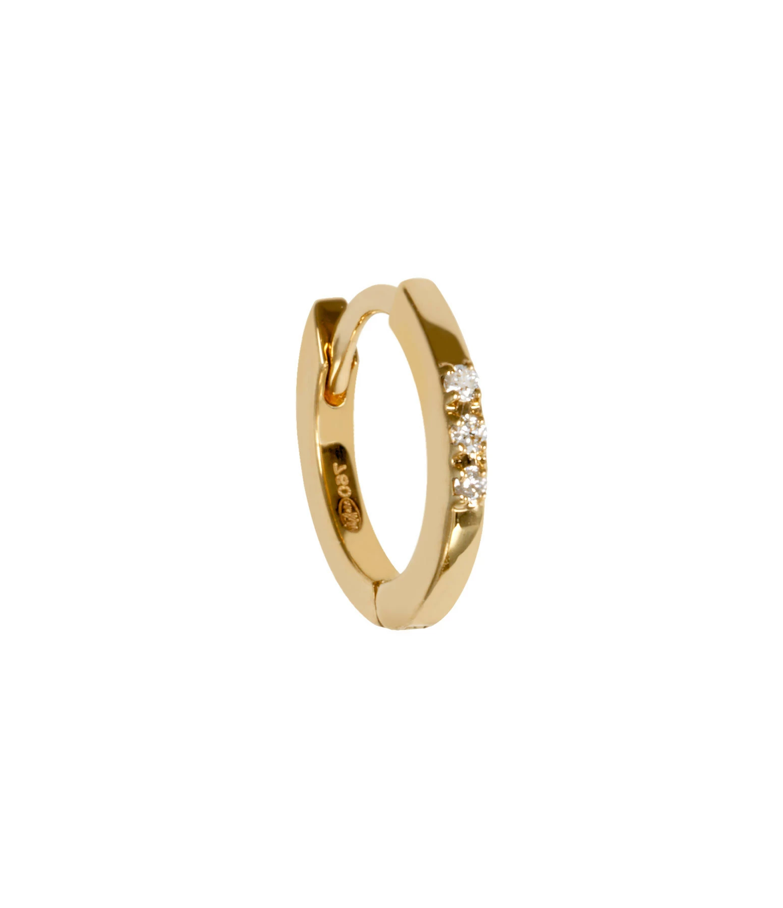 AND...PARIS Mini Créole 3 Diamants Or (vendue à L'unité) 1 AND...PARIS Mini Créole 3 Diamants Or (vendue à L'unité)