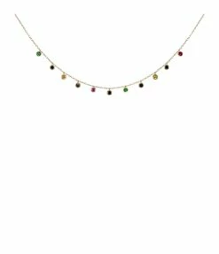 AND...PARIS Collier 11 Rasta Pierres Or