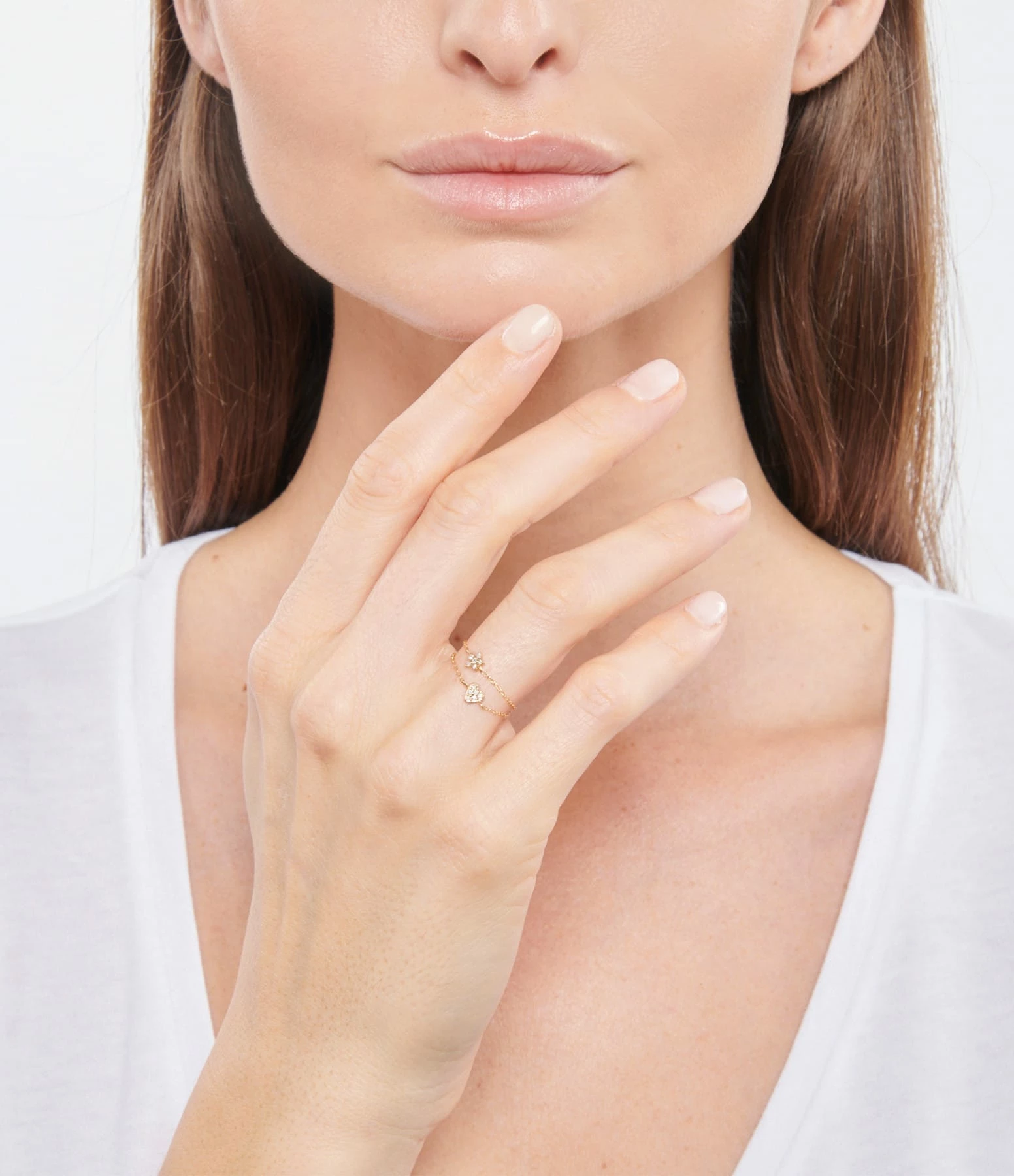 AND...PARIS Bague Chaîne Cœur Diamants Or Jaune, Exclusivité Lulli 2 AND...PARIS Bague Chaîne Cœur Diamants Or Jaune, Exclusivité Lulli – Image 2