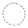GIGI CLOZEAU Bracelet Résine Croix Vintage Diamants Or Blanc
