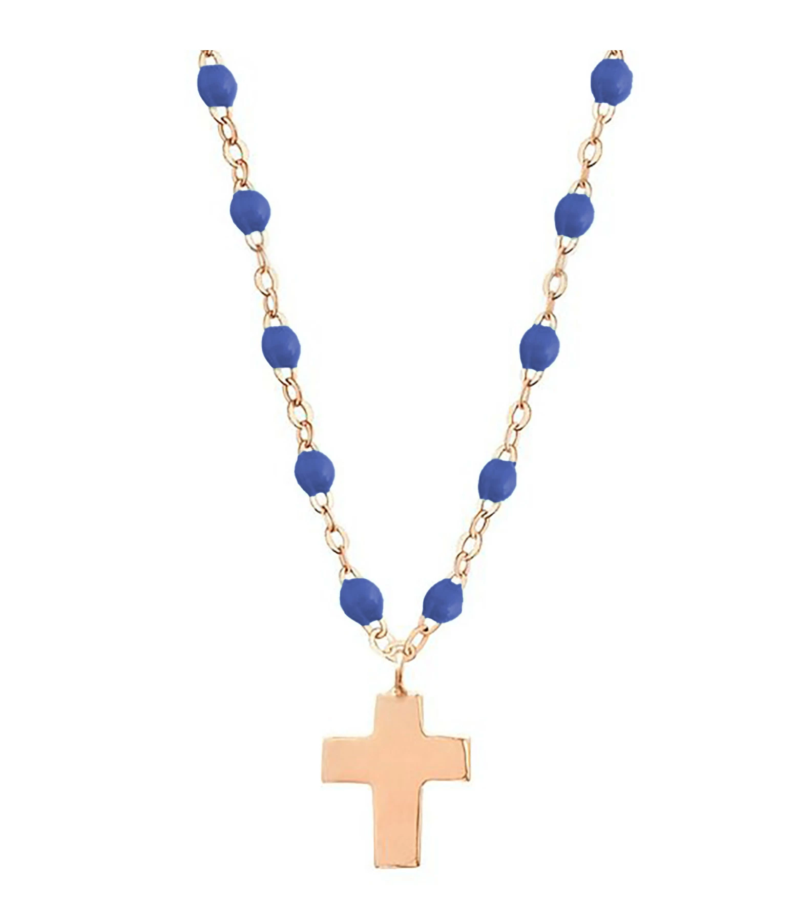 GIGI CLOZEAU Collier Croix Perles Résine Or 3 GIGI CLOZEAU Collier Croix Perles Résine Or – Image 3
