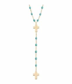 GIGI CLOZEAU Collier Chapelet Croix Perles Résine Or -COLLIERS Shop b1co007j33