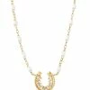 GIGI CLOZEAU Collier Perles Résine Fer à Cheval Diamants Or Jaune