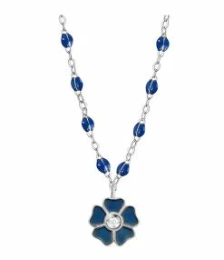 GIGI CLOZEAU Collier Perles Résine Fleur Diamant Or Blanc -COLLIERS Shop b1fl001 g 07 1