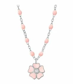 GIGI CLOZEAU Collier Perles Résine Fleur Diamant Or Blanc -COLLIERS Shop b1fl001 g 28 2
