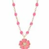 GIGI CLOZEAU Collier Perles Résine Fleur Diamant Or Rose