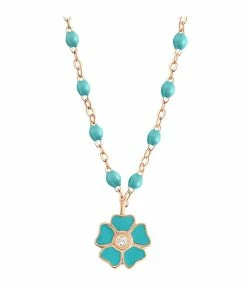 GIGI CLOZEAU Collier Perles Résine Fleur Diamant Or Rose -COLLIERS Shop b1fl001 r 33