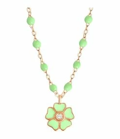 GIGI CLOZEAU Collier Perles Résine Fleur Diamant Or Rose -COLLIERS Shop b1fl001 r 54 2