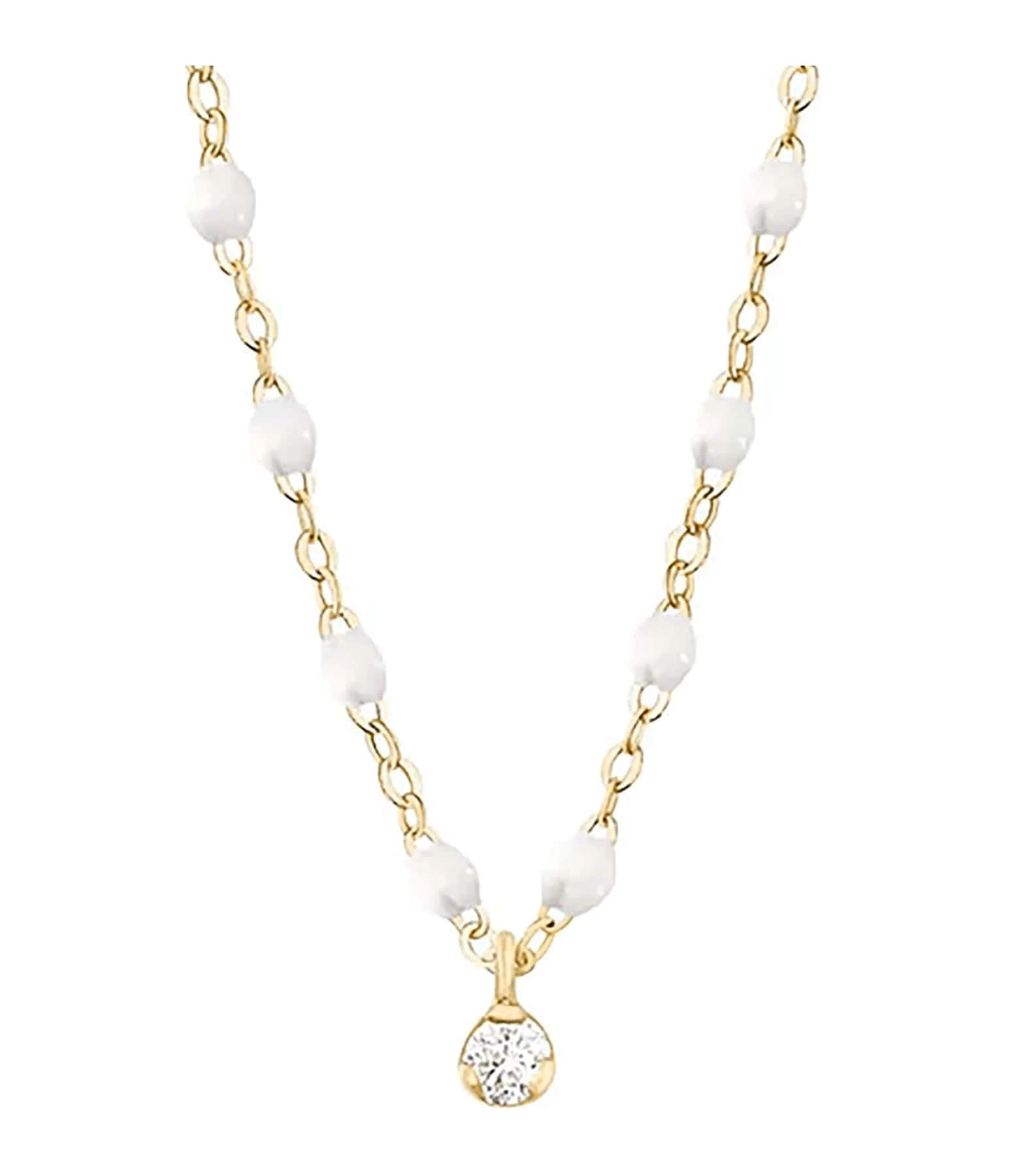 GIGI CLOZEAU Collier 1 Diamant Perles Résine Or Jaune 5 GIGI CLOZEAU Collier 1 Diamant Perles Résine Or Jaune – Image 5