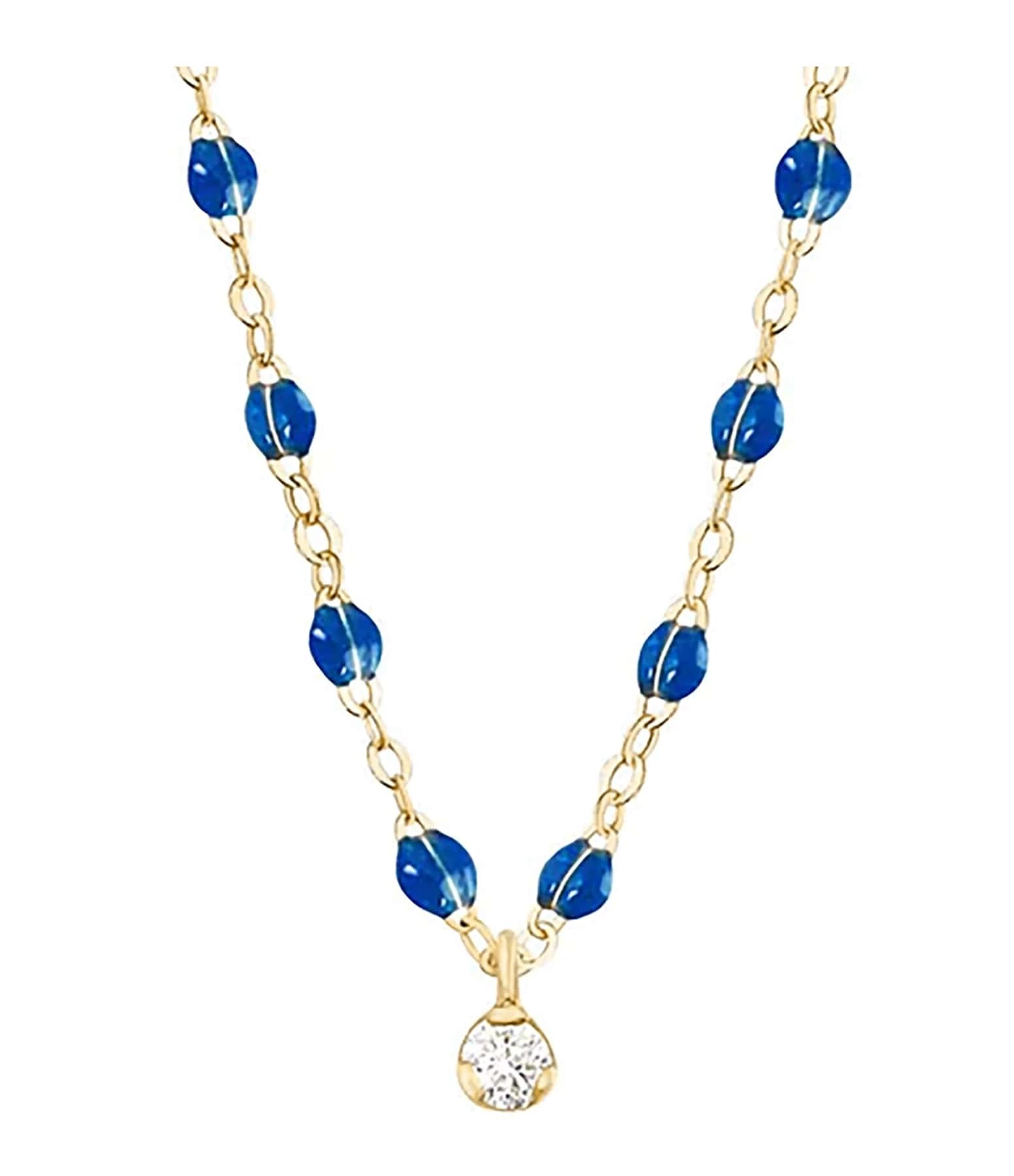 GIGI CLOZEAU Collier 1 Diamant Perles Résine Or Jaune 3 GIGI CLOZEAU Collier 1 Diamant Perles Résine Or Jaune – Image 3