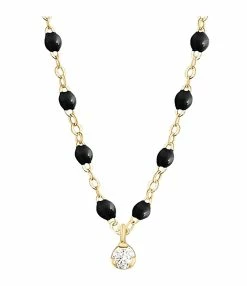 GIGI CLOZEAU Collier 1 Diamant Perles Résine Or Jaune