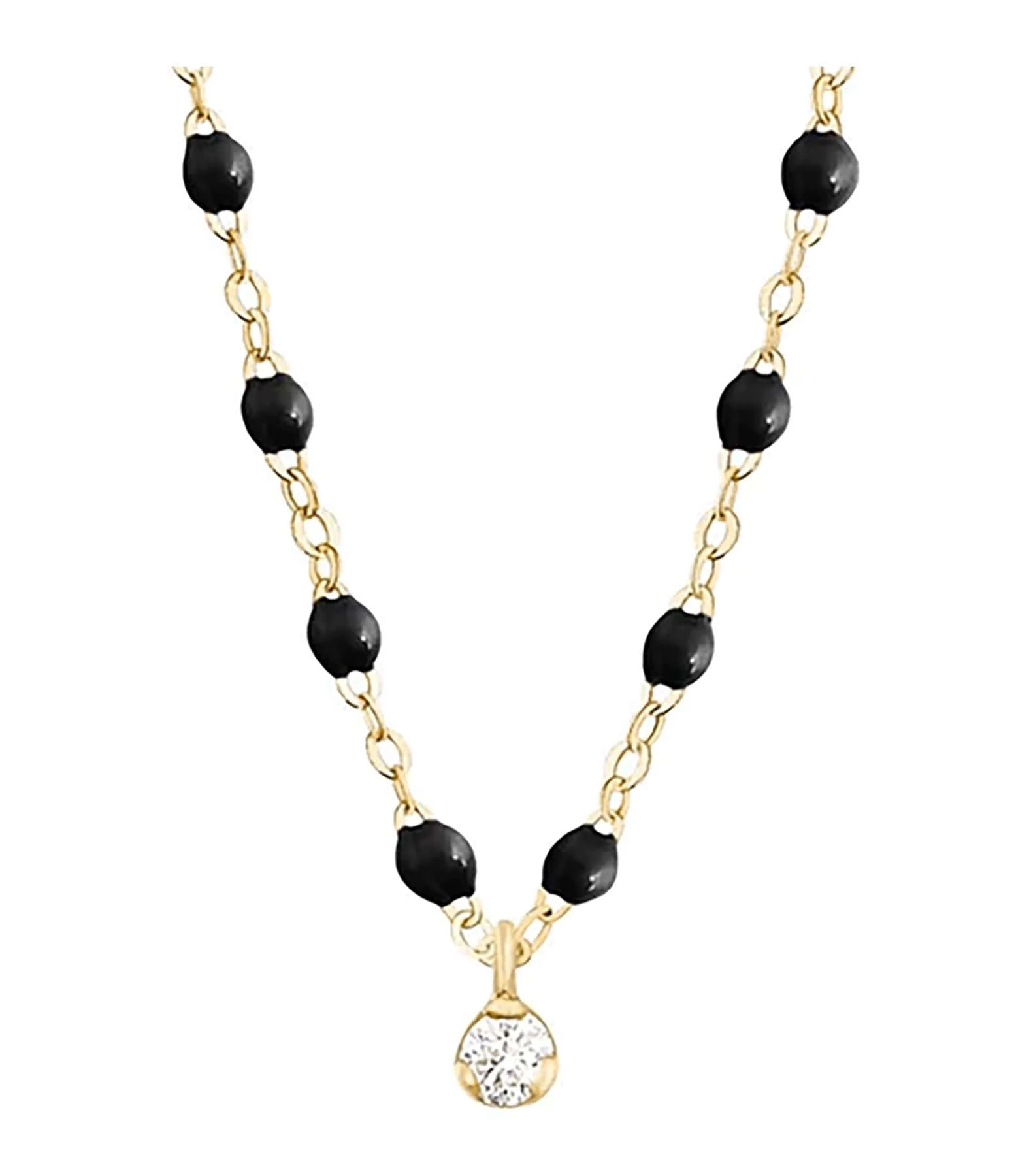 GIGI CLOZEAU Collier 1 Diamant Perles Résine Or Jaune 1 GIGI CLOZEAU Collier 1 Diamant Perles Résine Or Jaune