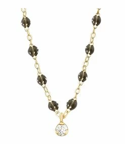 GIGI CLOZEAU Collier 1 Diamant Perles Résine Or Jaune 16 GIGI CLOZEAU Collier 1 Diamant Perles Résine Or Jaune -COLLIERS Shop b1gs001j57