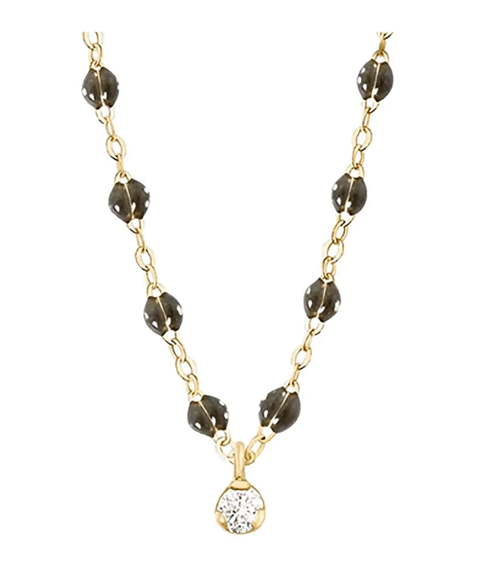 GIGI CLOZEAU Collier 1 Diamant Perles Résine Or Jaune 7 GIGI CLOZEAU Collier 1 Diamant Perles Résine Or Jaune – Image 7