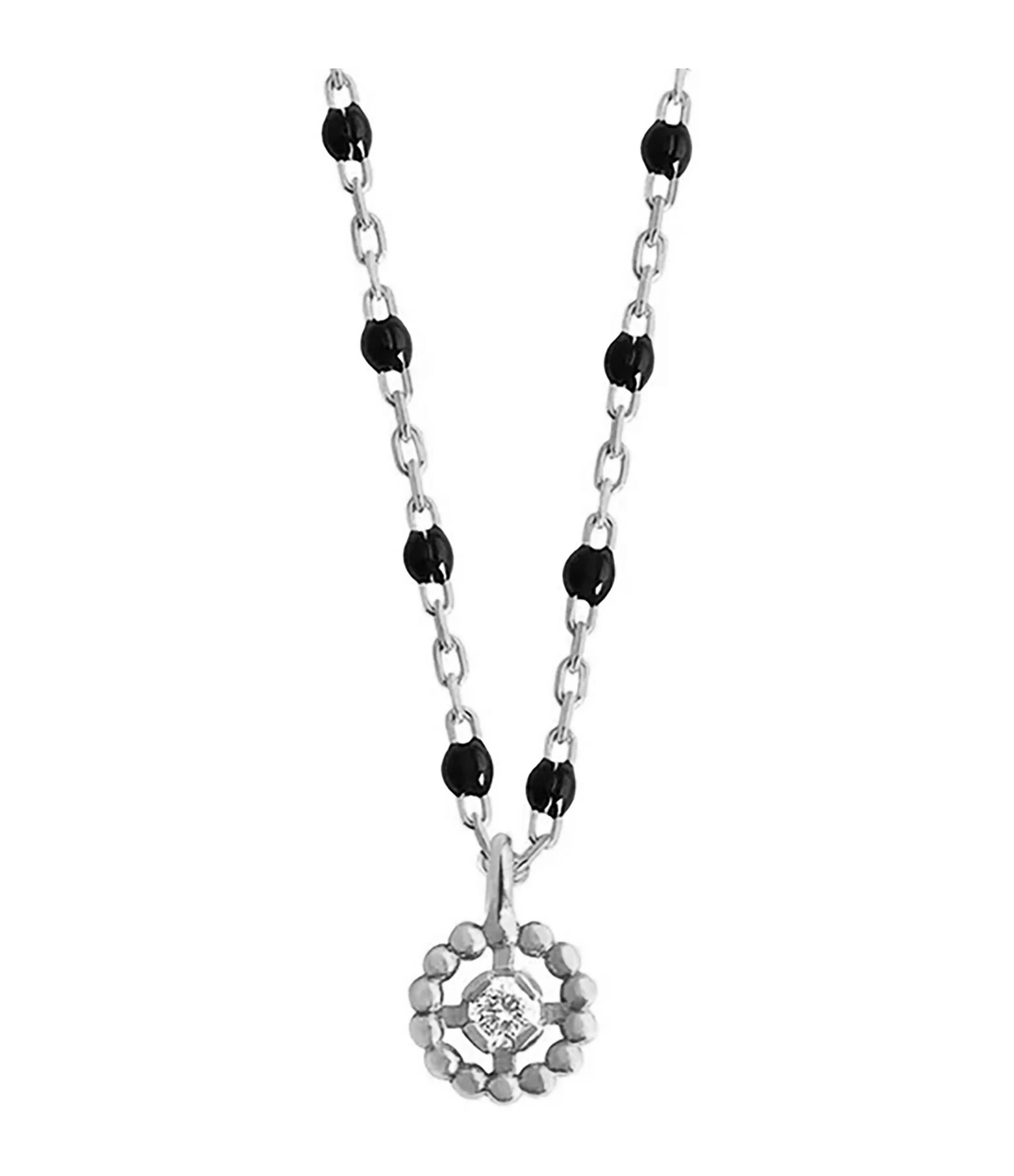 GIGI CLOZEAU Collier Lucky Puce Mini Perles Résine Or Diamant 1 GIGI CLOZEAU Collier Lucky Puce Mini Perles Résine Or Diamant