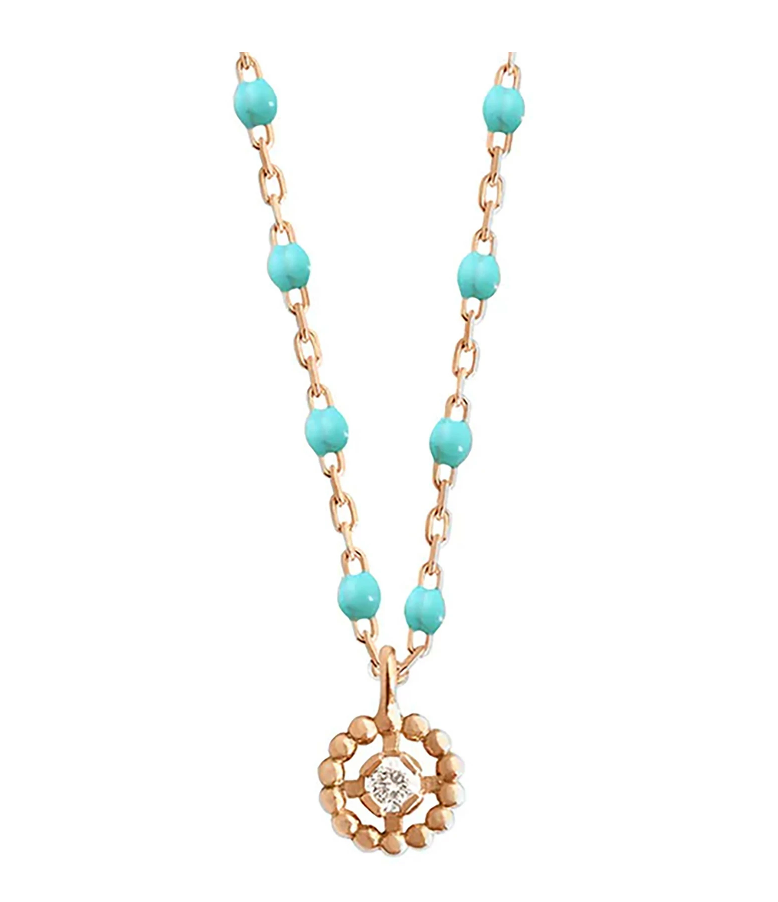 GIGI CLOZEAU Collier Lucky Puce Mini Perles Résine Or Diamant 2 GIGI CLOZEAU Collier Lucky Puce Mini Perles Résine Or Diamant – Image 2