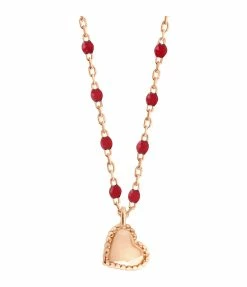 GIGI CLOZEAU Collier Mini Perles Résine Lucky Cœur Or