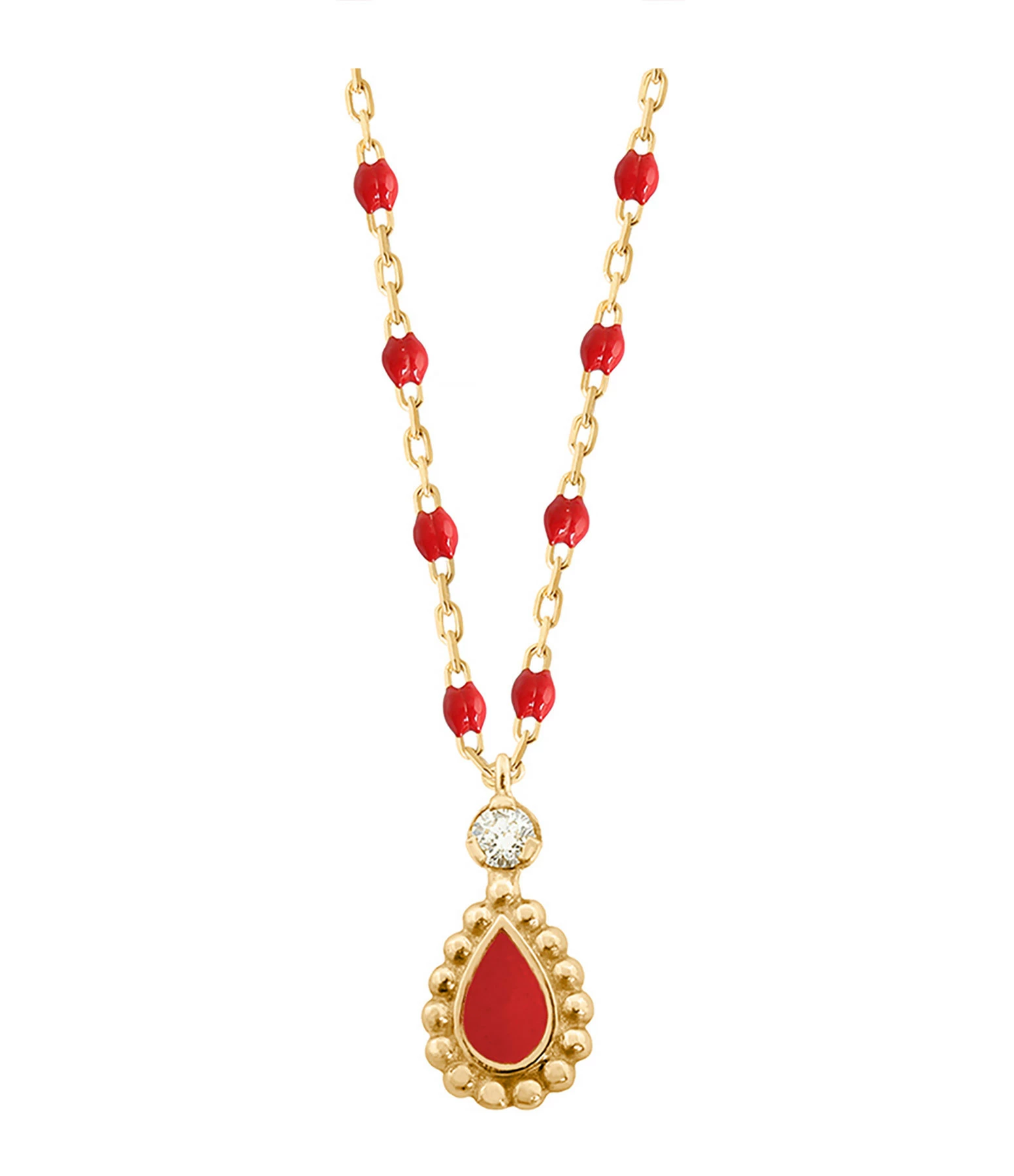 GIGI CLOZEAU Collier Lucky Cashmere Mini Résine Diamant Or Jaune 1 GIGI CLOZEAU Collier Lucky Cashmere Mini Résine Diamant Or Jaune