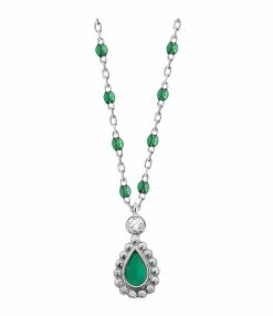 GIGI CLOZEAU Collier Lucky Cashmere Mini Résine Diamant Or Blanc