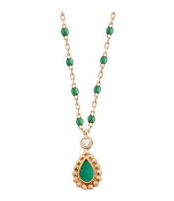 GIGI CLOZEAU Collier Lucky Cashmere Mini Résine Diamant Or Rose -COLLIERS Shop b1lk013 35 or