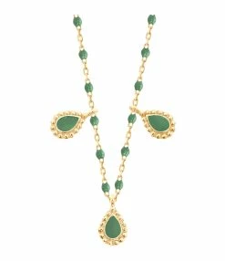 GIGI CLOZEAU Collier Mini Perles Résine 3 Lucky Cachemire Or Jaune -COLLIERS Shop b1lk014 35 j 1