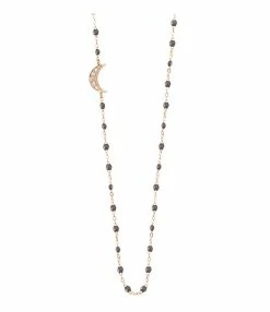 GIGI CLOZEAU Collier Intra Lune Perles Résine Or Diamants