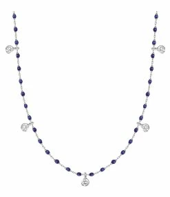 GIGI CLOZEAU Collier 5 Diamants Mini Perles Résine Or -COLLIERS Shop b1mi005b07