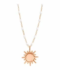 GIGI CLOZEAU Collier Perles Résine Soleil Or Rose -COLLIERS Shop b1op001 01 r blanc