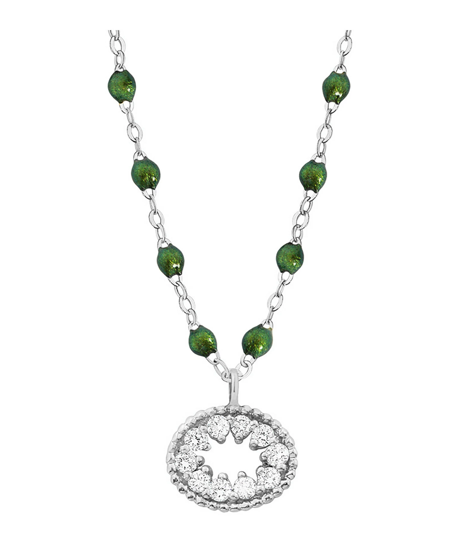 GIGI CLOZEAU Collier Résine L'Œil Du Pirate Diamants Or Blanc 1 GIGI CLOZEAU Collier Résine L'Œil Du Pirate Diamants Or Blanc