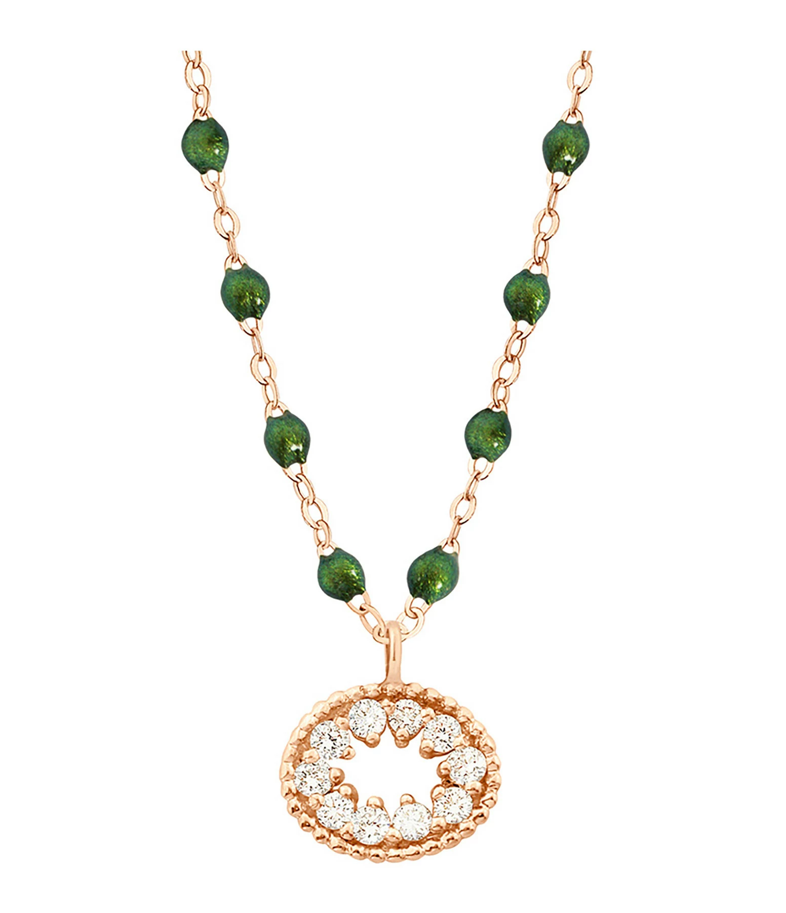 GIGI CLOZEAU Collier Résine L'Œil Du Pirate Diamants Or Rose 2 GIGI CLOZEAU Collier Résine L'Œil Du Pirate Diamants Or Rose – Image 2