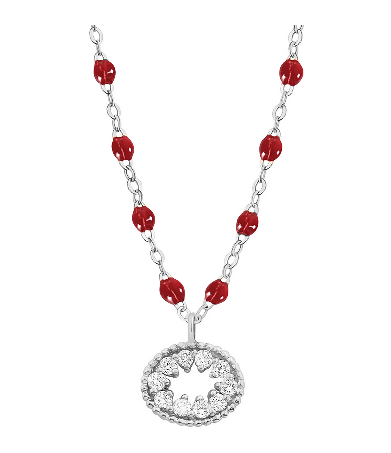 GIGI CLOZEAU Collier Résine L'Œil Du Pirate Diamants Or Blanc 2 GIGI CLOZEAU Collier Résine L'Œil Du Pirate Diamants Or Blanc – Image 2