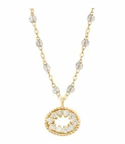 GIGI CLOZEAU Collier Résine L'Œil Du Pirate Diamants Or Jaune