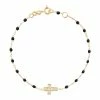 GIGI CLOZEAU Bracelet Résine Croix Diamants Or Jaune